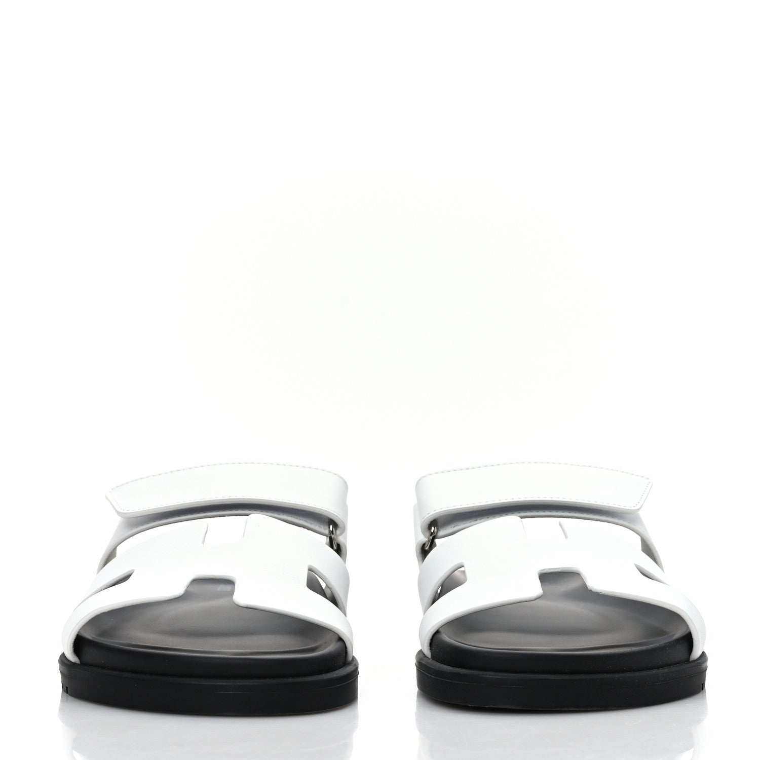 Hermes Calfskin Womens Chypre Sandals 39 White 2 of 8