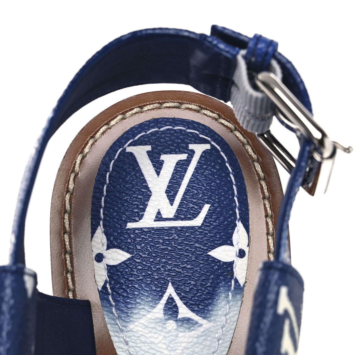 Monogram Escale Palma Flat Sandals 40 Blue