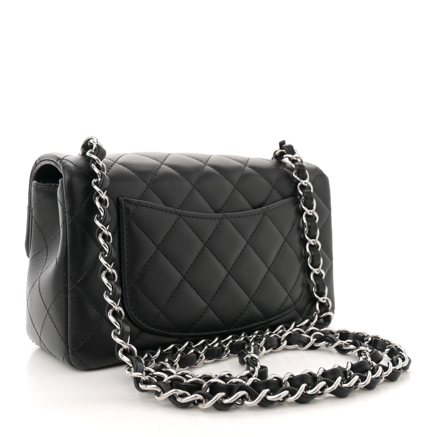Chanel Lambskin Quilted Mini Rectangular Flap Black 3 of 11