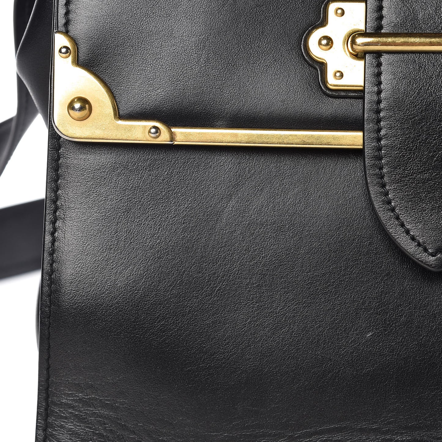 City Calfskin Saffiano Cahier Top Handle Bag Black
