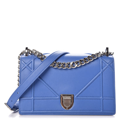 Christian Dior Lambskin Small Diorama Flap Bag Blue 1 of 11