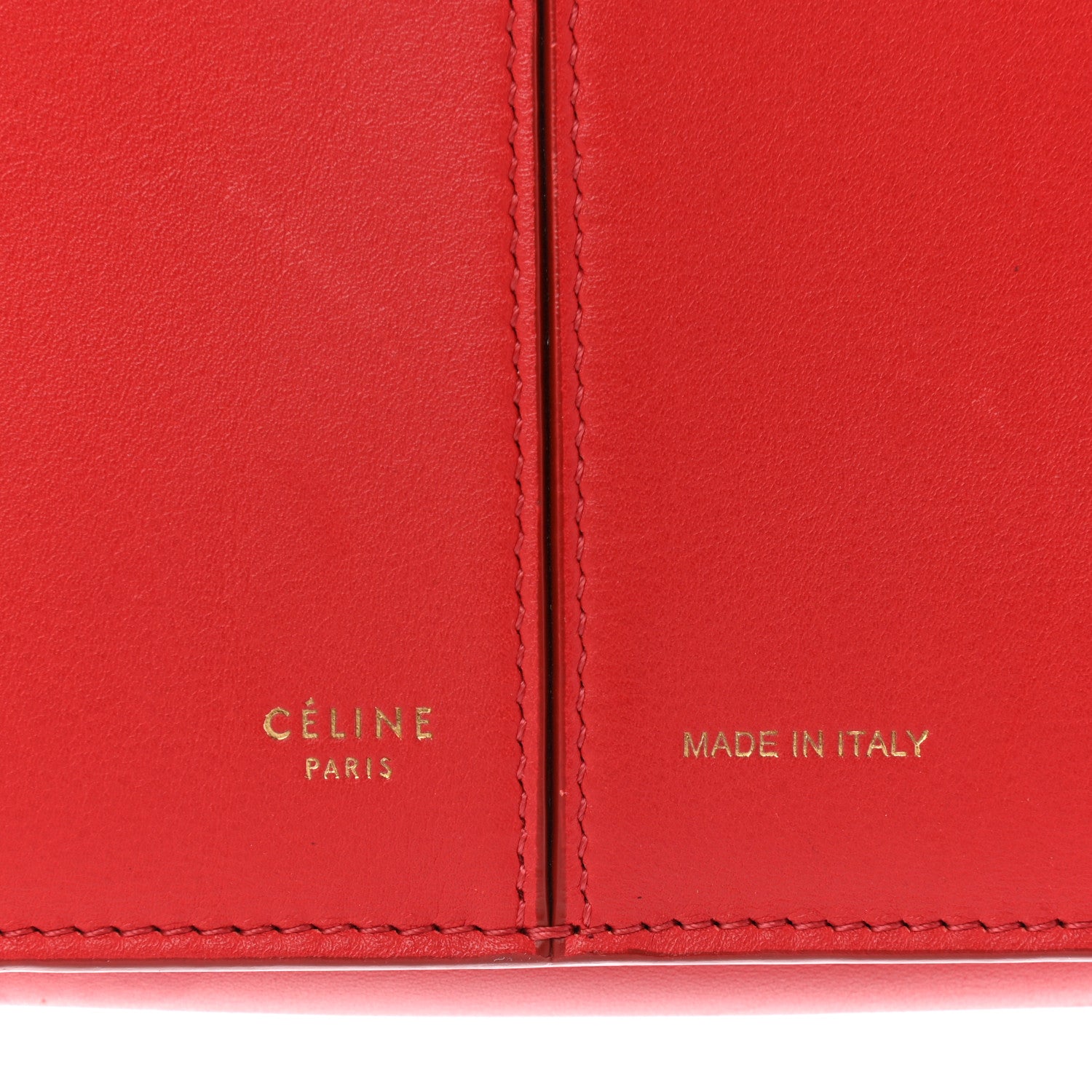 Celine Supple Natural Calfskin Tri-Fold Clutch Coquelicot 6 of 10