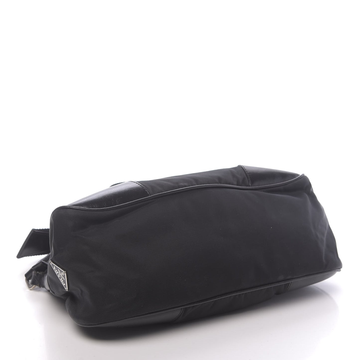 Tessuto Nylon Soft Calf Shoulder Bag Black