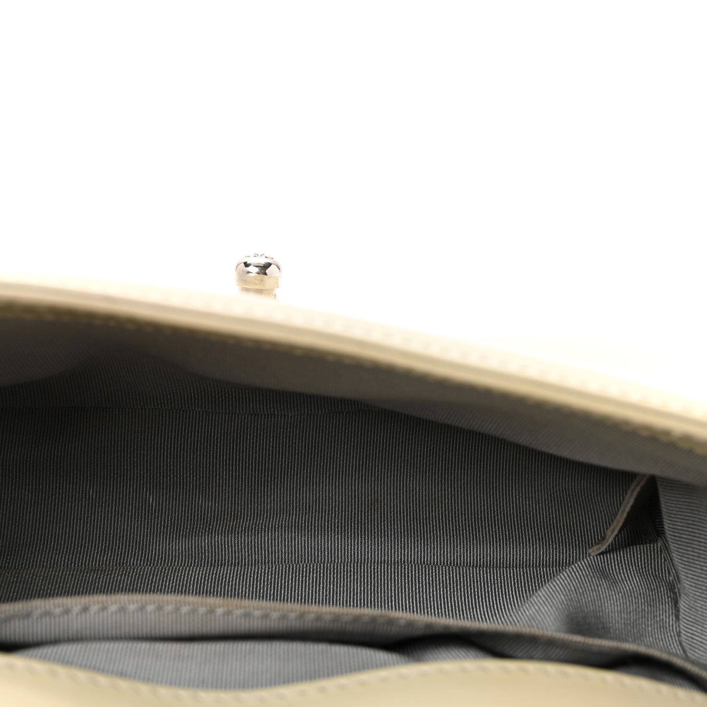 Glazed Calfskin Small Boy Flap Ivory