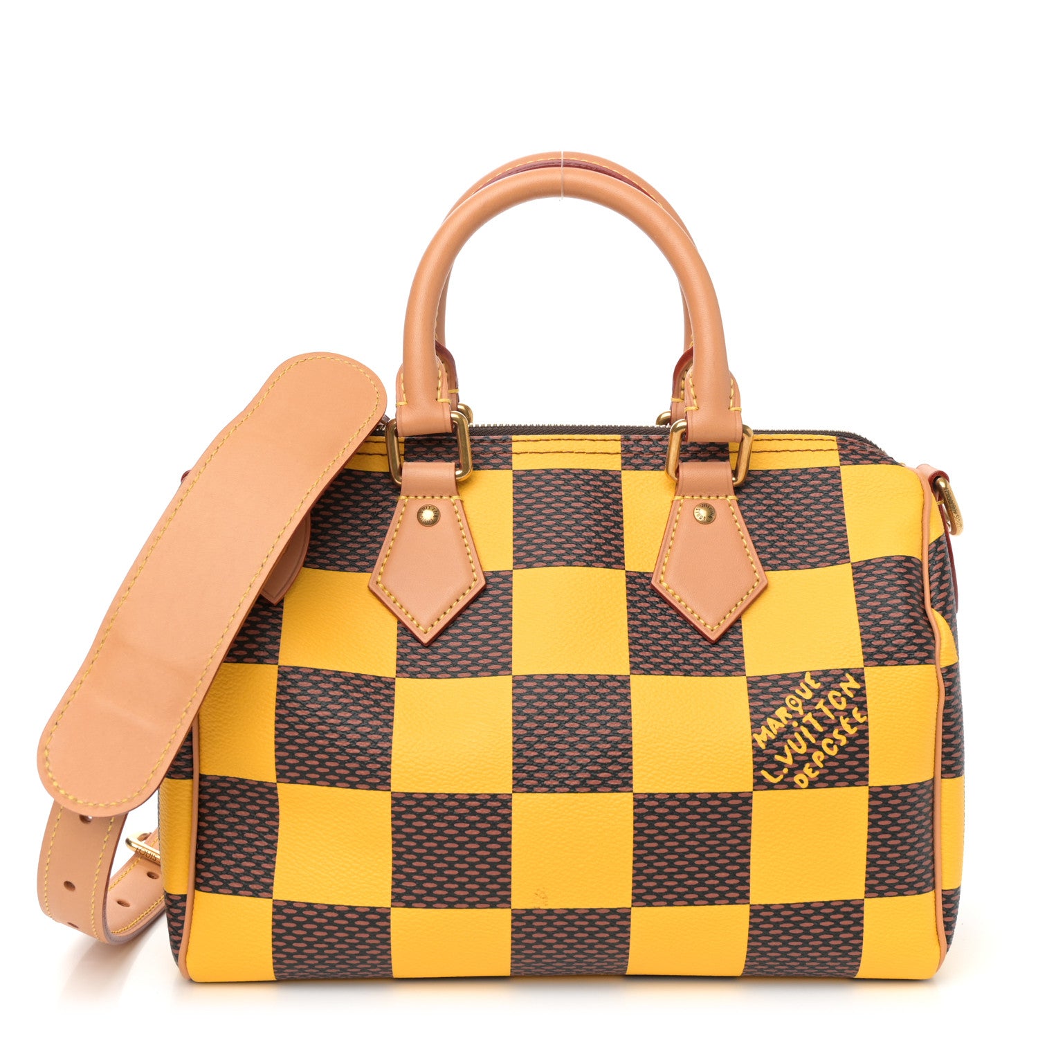 Louis Vuitton Damier Pop Speedy Bandouliere 25 Jaune Mat 1 of 11