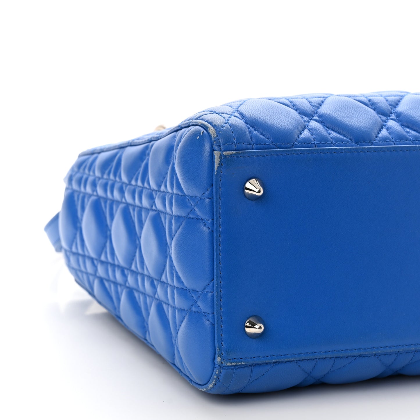 Lambskin Cannage Medium Lady Dior Blue Persan
