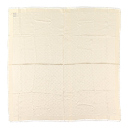 Louis Vuitton Silk Wool Monogram Shine Shawl White 1 of 5