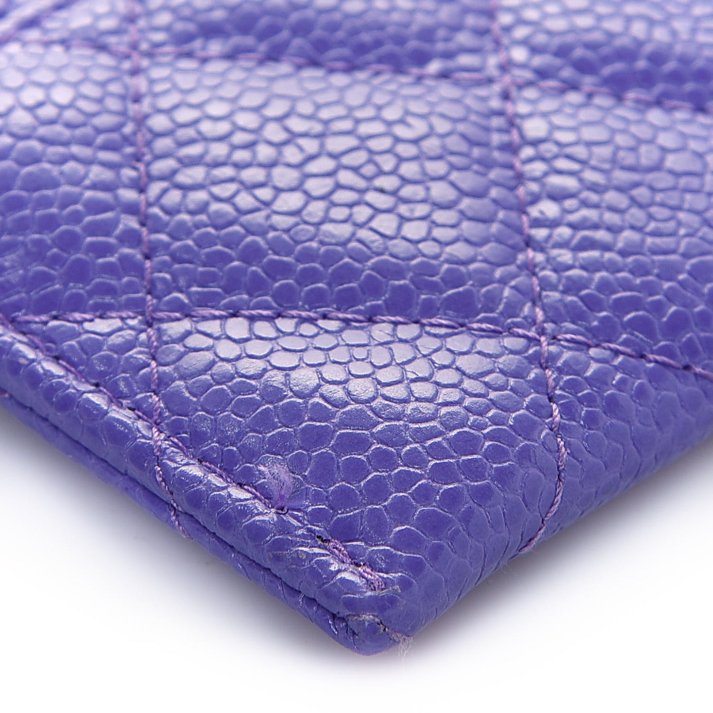 Caviar Quilted Incognito Card Holder Purple