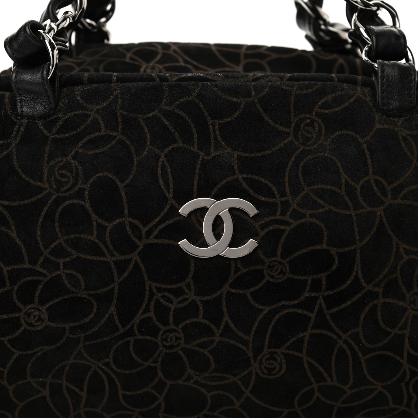 Suede Camellia Bowler Black
