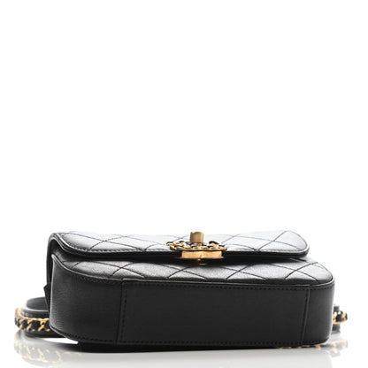Chanel Lambskin Quilted Chain Infinity Waist Belt Bag Black 3 of 4