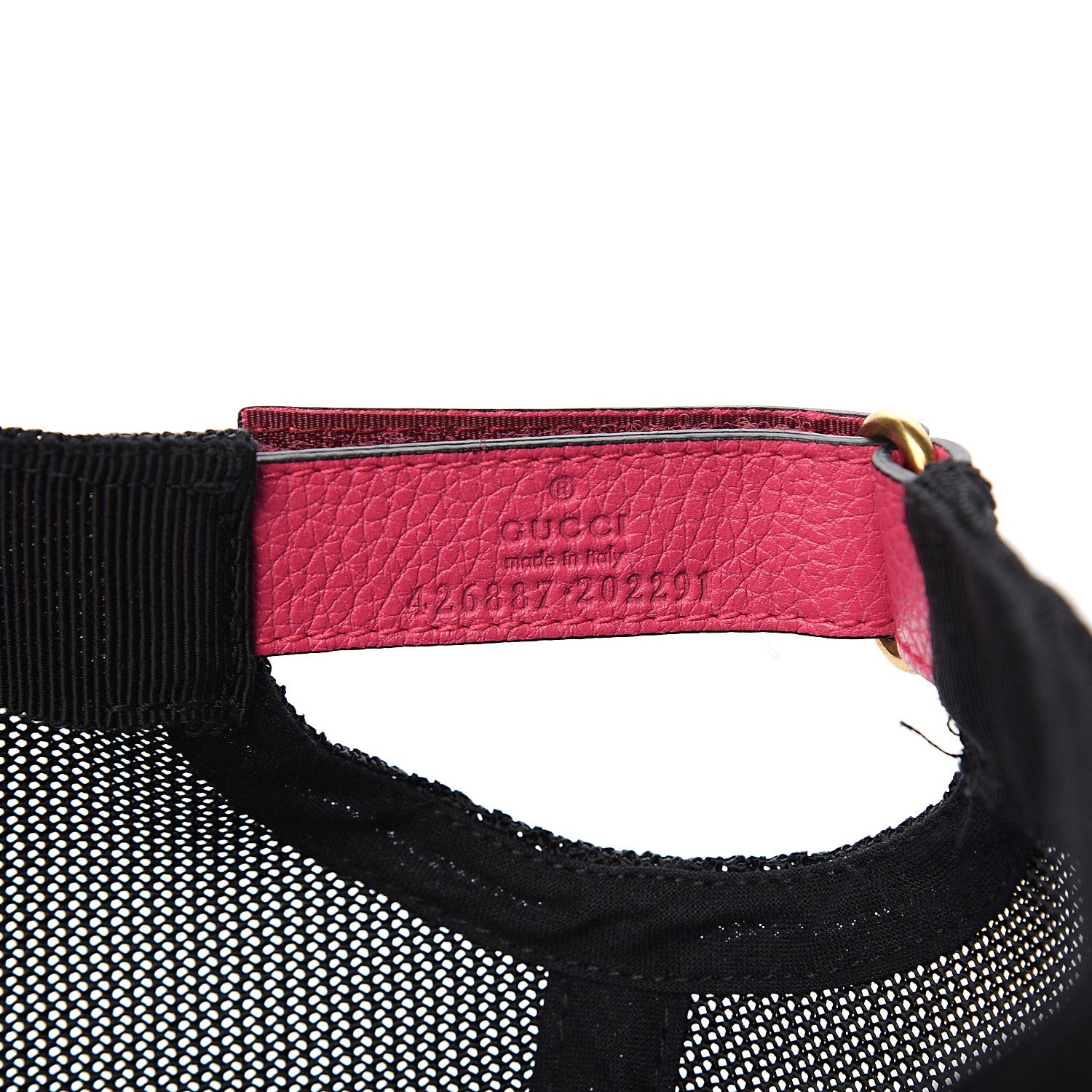 Gucci Cripto Calfskin Logo Baseball Hat L Fuxia Black 7 of 7
