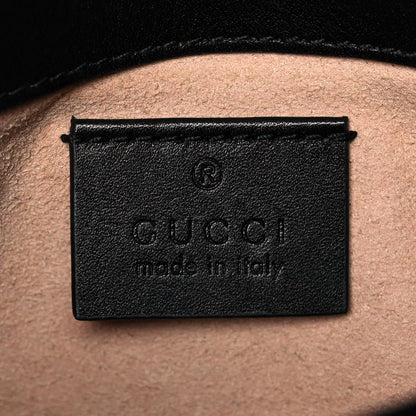Gucci Calfskin Matelasse Super Mini GG Marmont Shoulder Bag Black 6 of 9