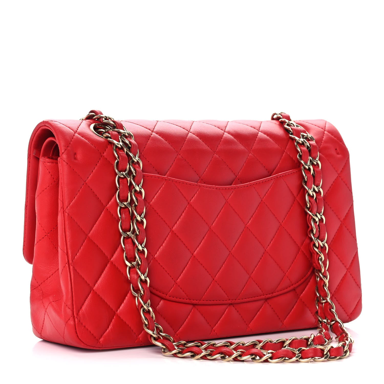 Chanel Lambskin Quilted Medium Double Flap Red 2 of 14