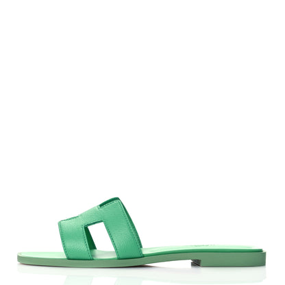 Hermes Epsom Oran Sandals 36 Vert Pomme 1 of 9