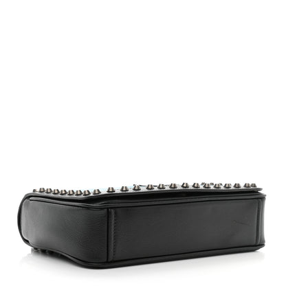 Prada Glace Calfskin Studded Crossbody Turchese Black 4 of 13