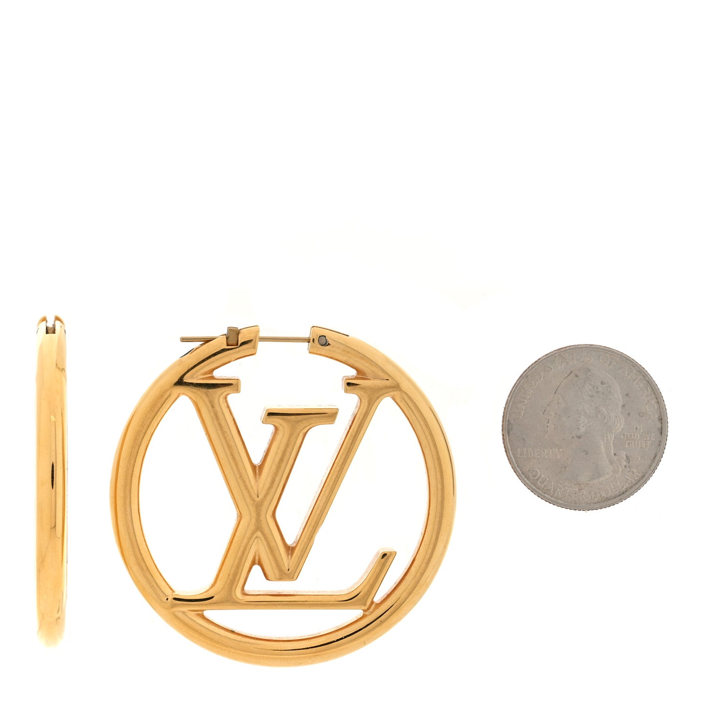 Metal Louise Hoop Earrings Gold