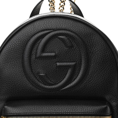 Gucci Pebbled Calfskin Soho Chain Backpack Black 8 of 10