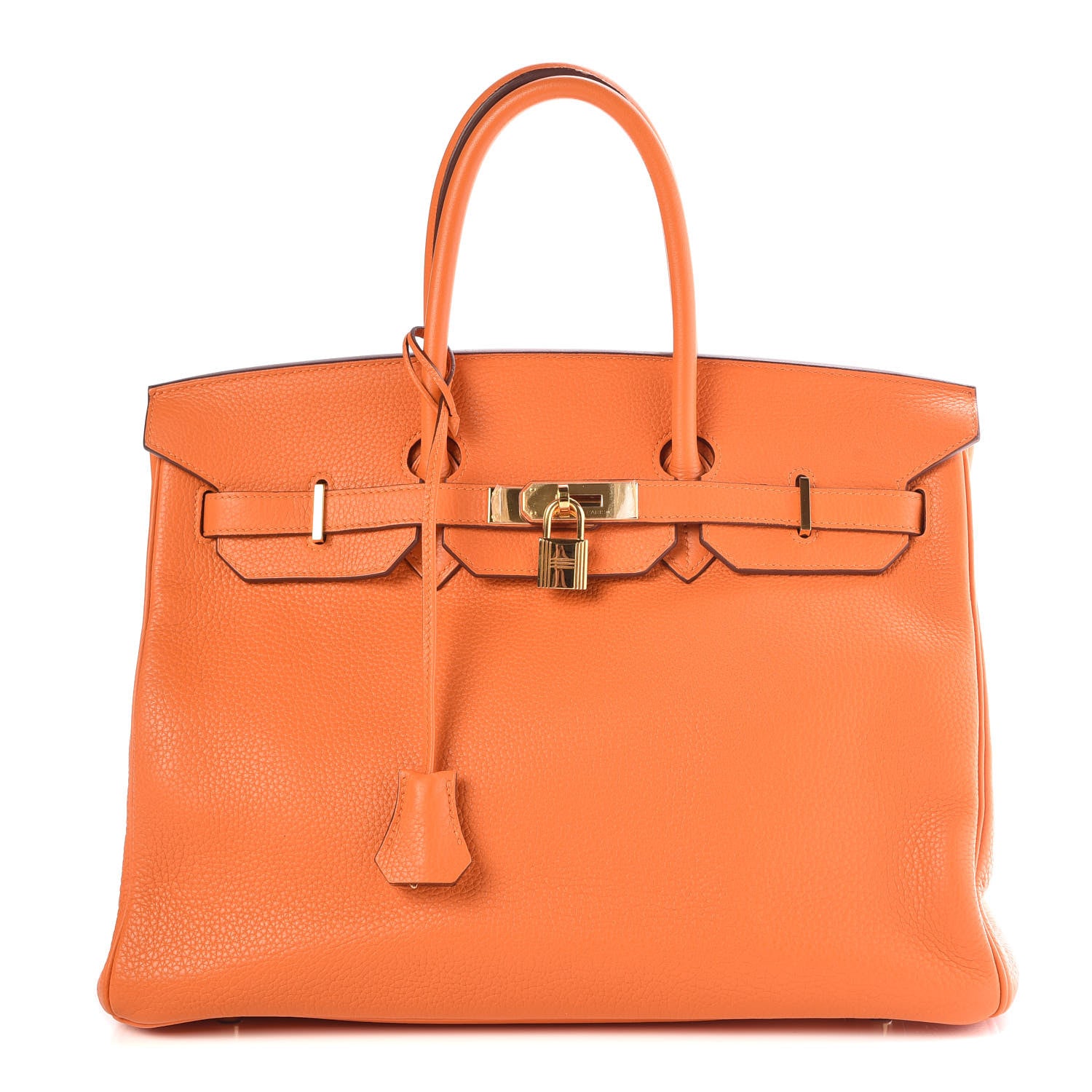 Hermes Taurillon Clemence Birkin 35 Orange 1 of 41