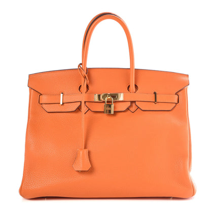Hermes Taurillon Clemence Birkin 35 Orange 1 of 41