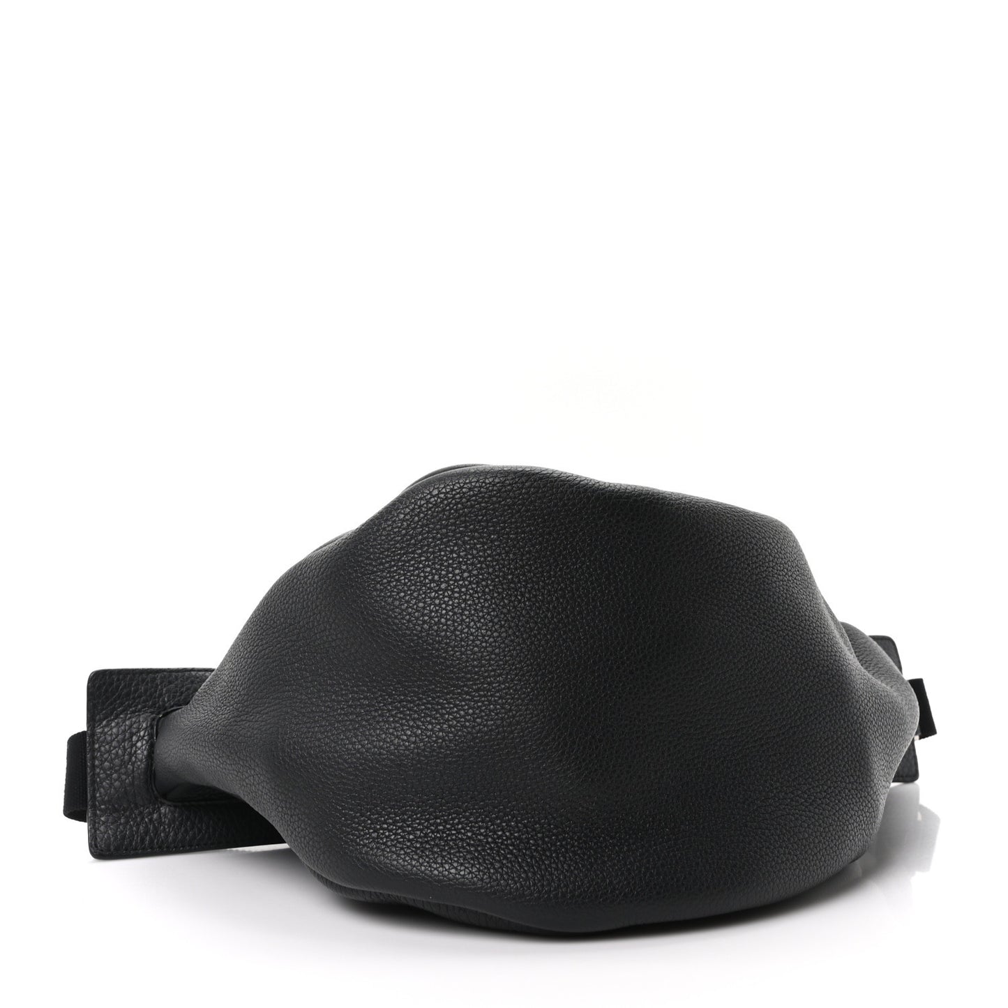 Grained Calfskin Large Slouchy Banana Bag Black