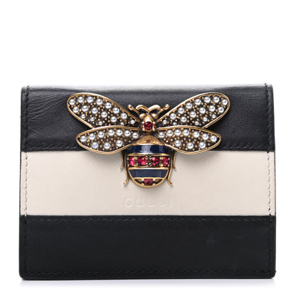 Gucci Calfskin Queen Margaret Card Case Wallet Black Mystic White 1 of 9