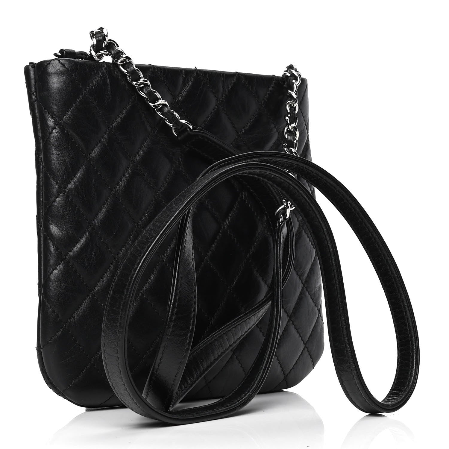 Chanel Aged Calfskin Quilted Crossbody Bag Black 2 of 5