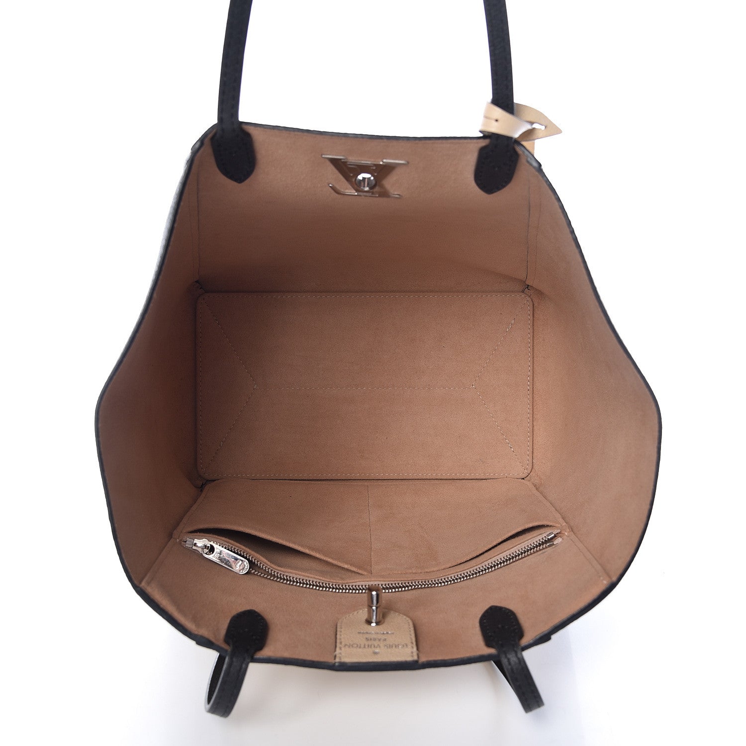 Louis Vuitton Calfskin Lockme Cabas Vanille Black 5 of 18