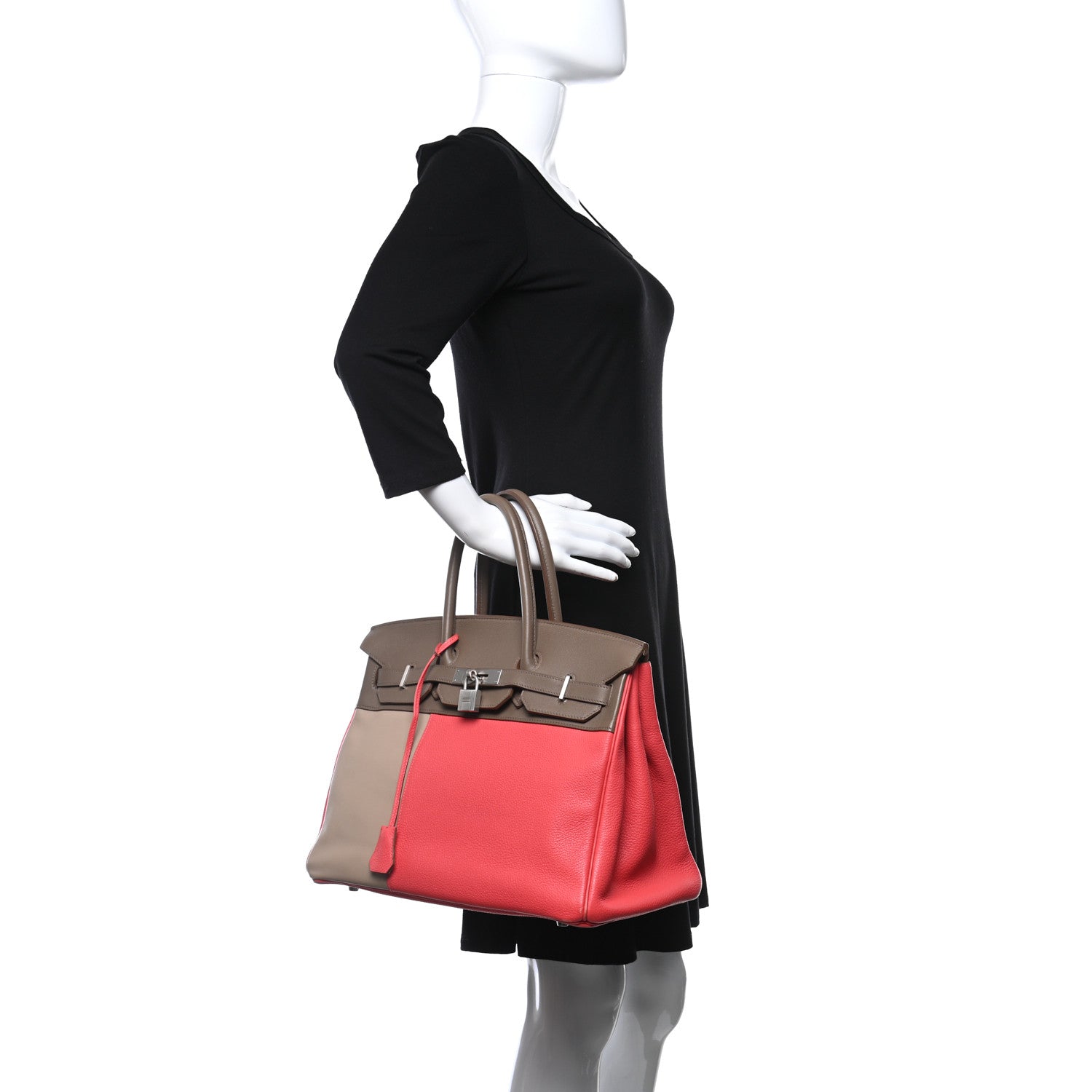 Hermes Taurillon Clemence Swift Tri-Color Birkin 35 Rose Jaipur Argile Etoupe 2 of 11
