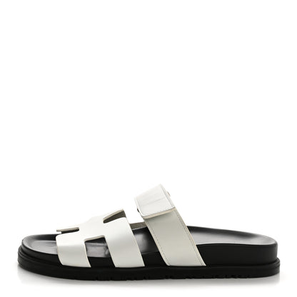 Hermes Calfskin Womens Chypre Sandals 37 White 1 of 11