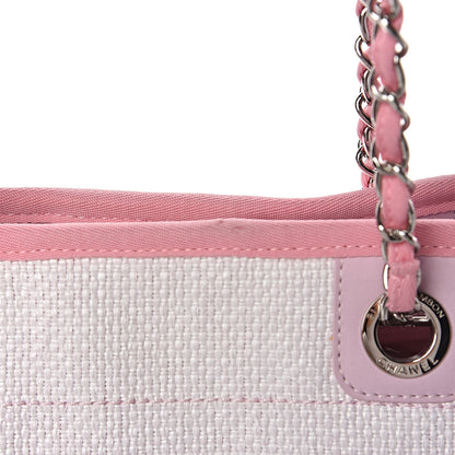 Chanel Woven Straw Raffia Small Deauville Tote Pink 8 of 15