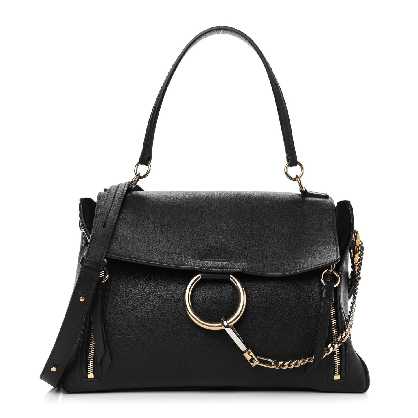 Calfskin Medium Faye Day Shoulder Bag Black