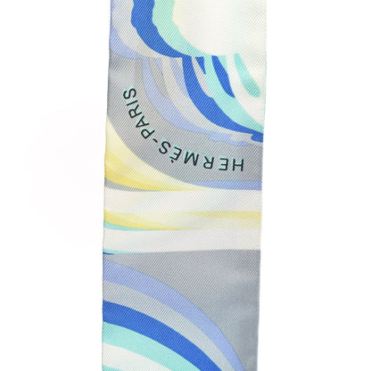 Hermes Silk Brides De Gala Shadow Twilly Gris Jaune Soufre 4 of 6