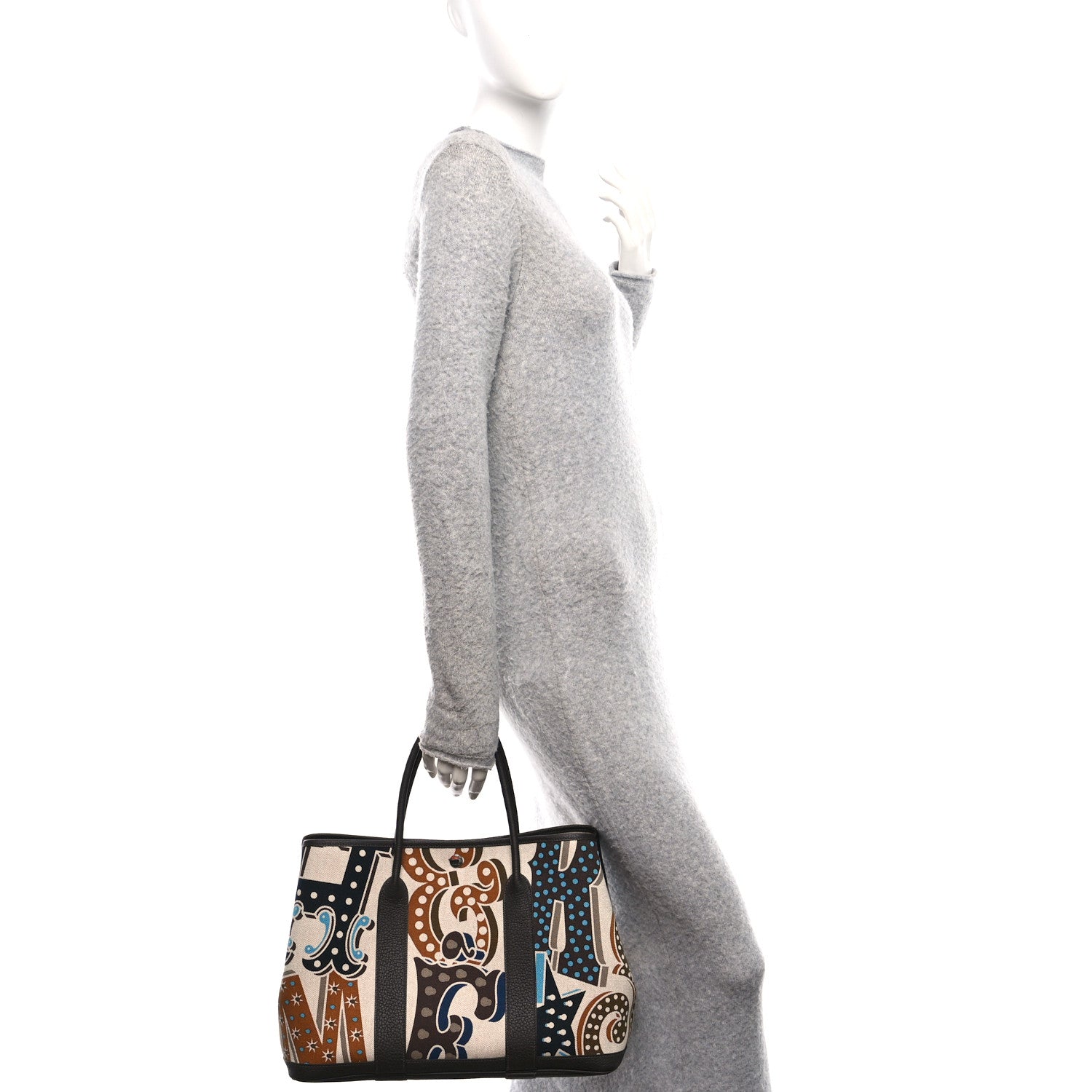 Hermes Toile Negonda H Plume Garden Party 36 MM Tote Bleu Ecru Ebene 2 of 13