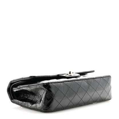 Chanel Distressed Patent Quilted Medium Double Flap Black 4 of 10
