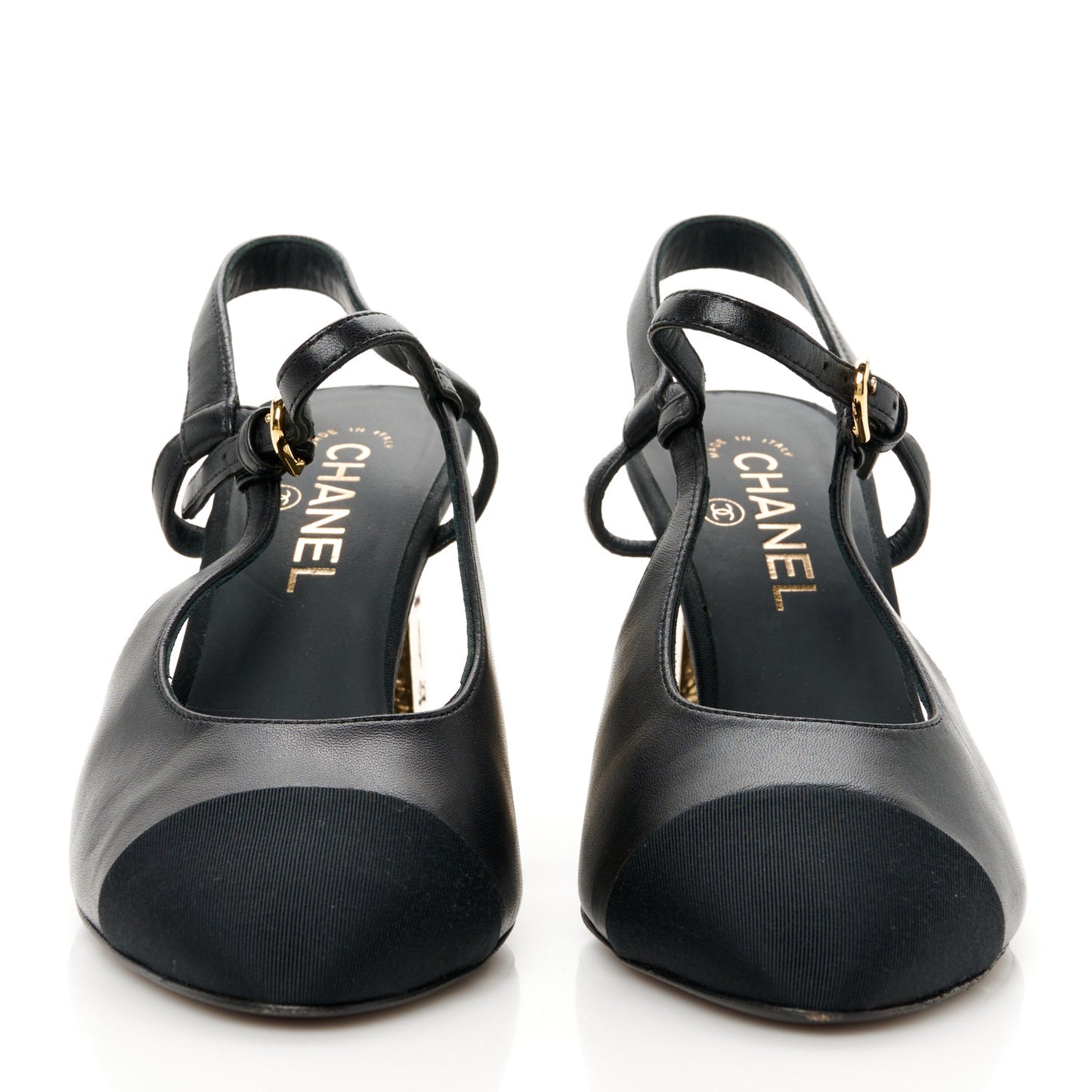 Lambskin Egyptian Hieroglyph Ankle Strap Pumps 39 Black