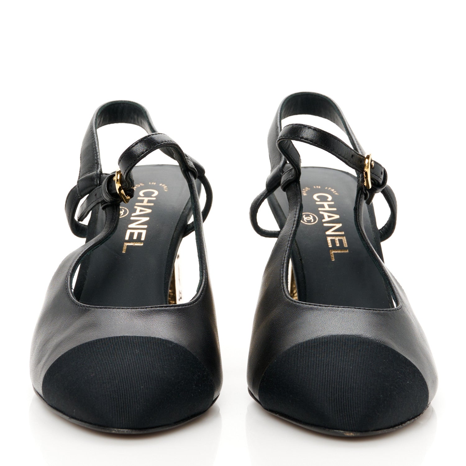 Chanel Lambskin Egyptian Hieroglyph Ankle Strap Pumps 39 Black 3 of 10