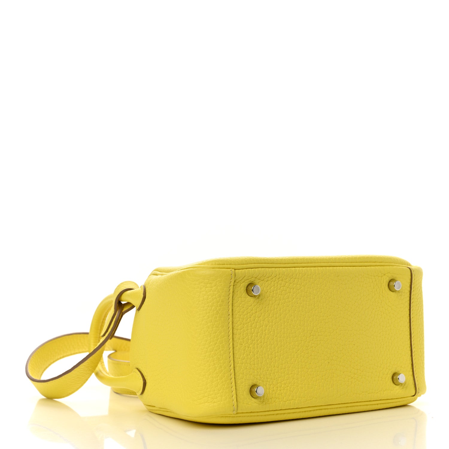 Hermes Taurillon Clemence Mini Lindy 20 Lime 4 of 10