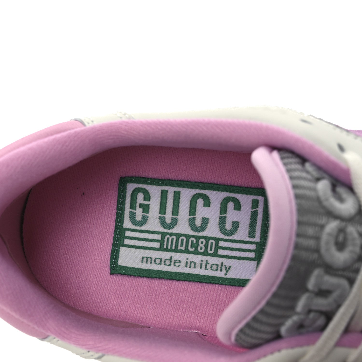 Gucci Dali Soft Calfskin Womens Mac80 Sneakers 37 Off White Grey Sky Light Rose 9 of 11
