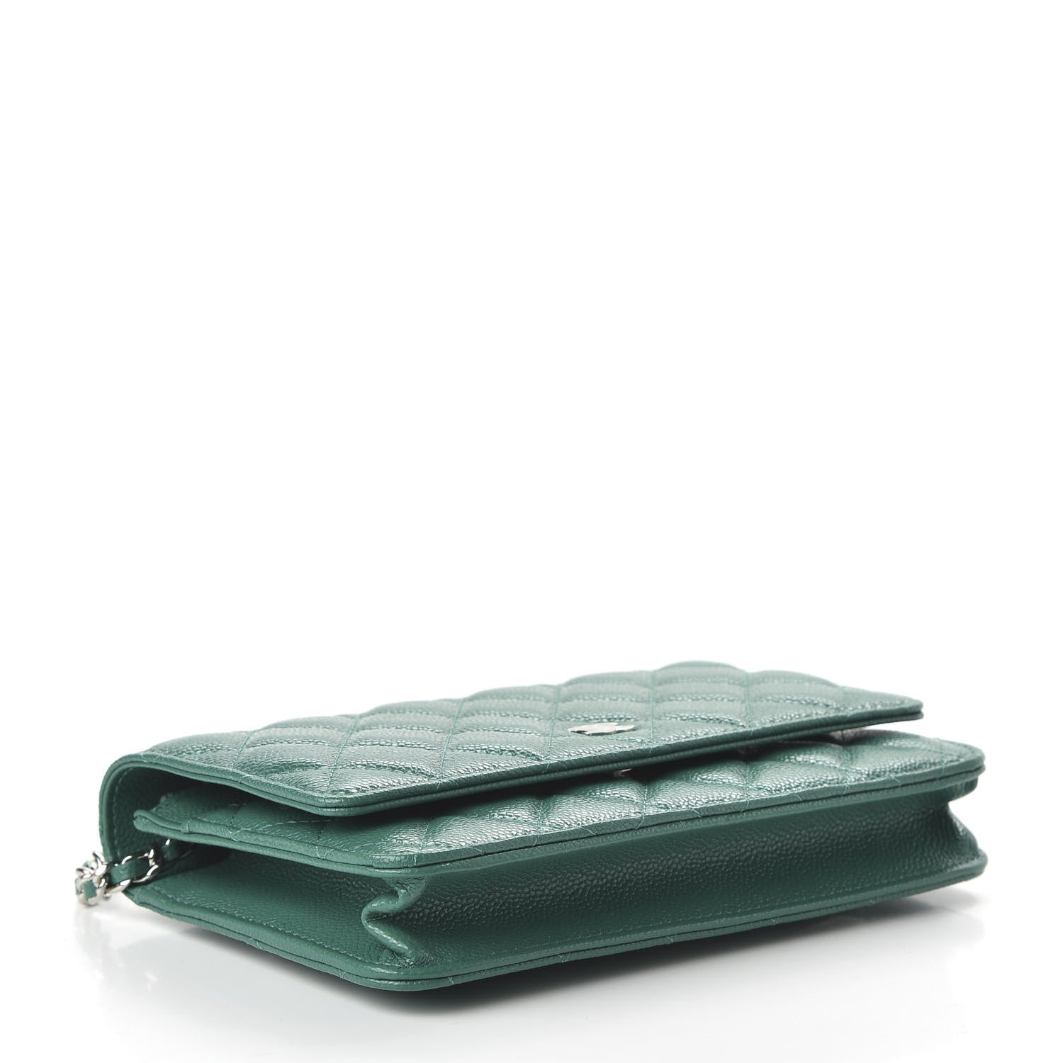 Chanel Iridescent Caviar Quilted Wallet On Chain WOC Green 4 of 11