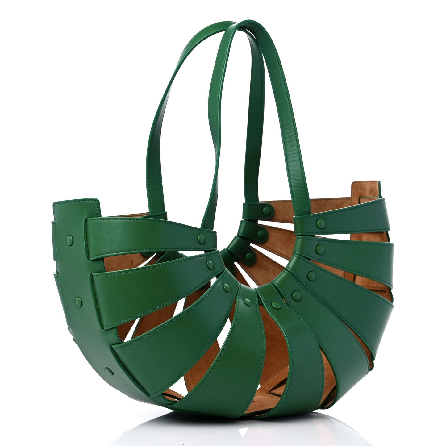 French Calfskin Shell Bag Racing Green