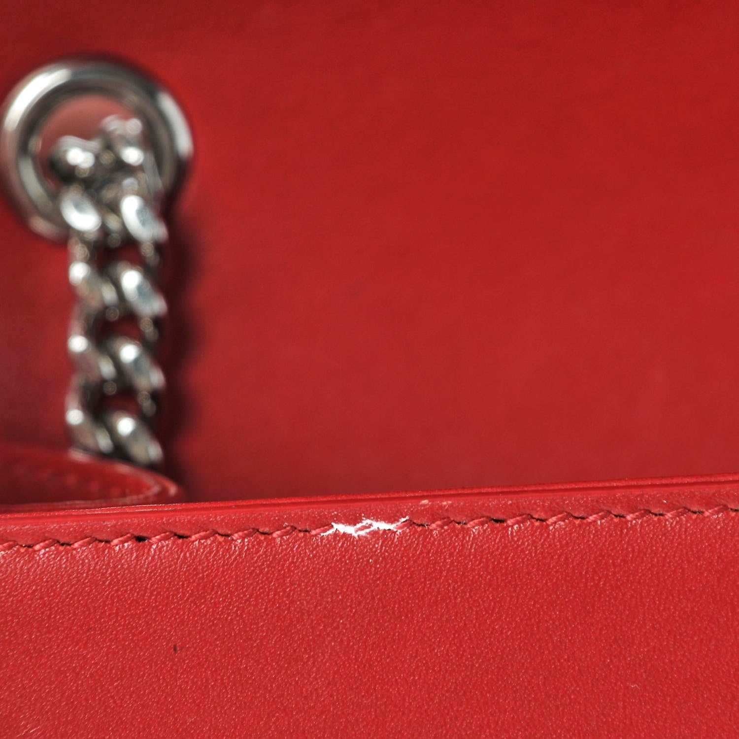 Saint Laurent Calfskin Small Classic Monogram Kate Tassel Satchel Red 8 of 14