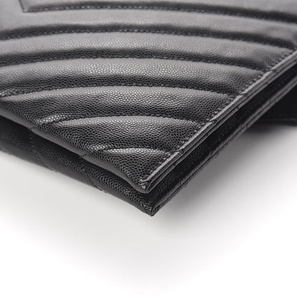 Saint Laurent Grain De Poudre Matelasse Tribeca Chain Wallet Black 9 of 9