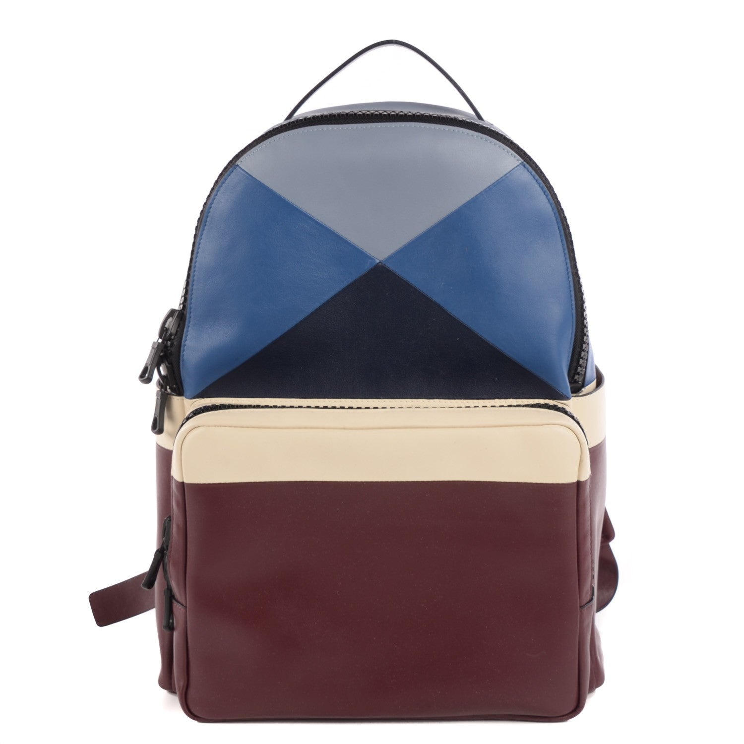 Valentino Garavani Calfskin Patchwork Backpack Ruby Marine 1 of 10