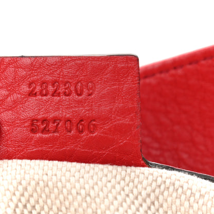 Gucci Pebbled Calfskin Medium Soho Shoulder Bag Red 5 of 9
