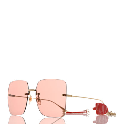 Gucci Acetate Detachable Charm Square Frame Sunglasses GG1147S Pink 2 of 11