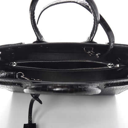 Saint Laurent Calfskin Crocodile Embossed Small Sac de Jour Black 5 of 9