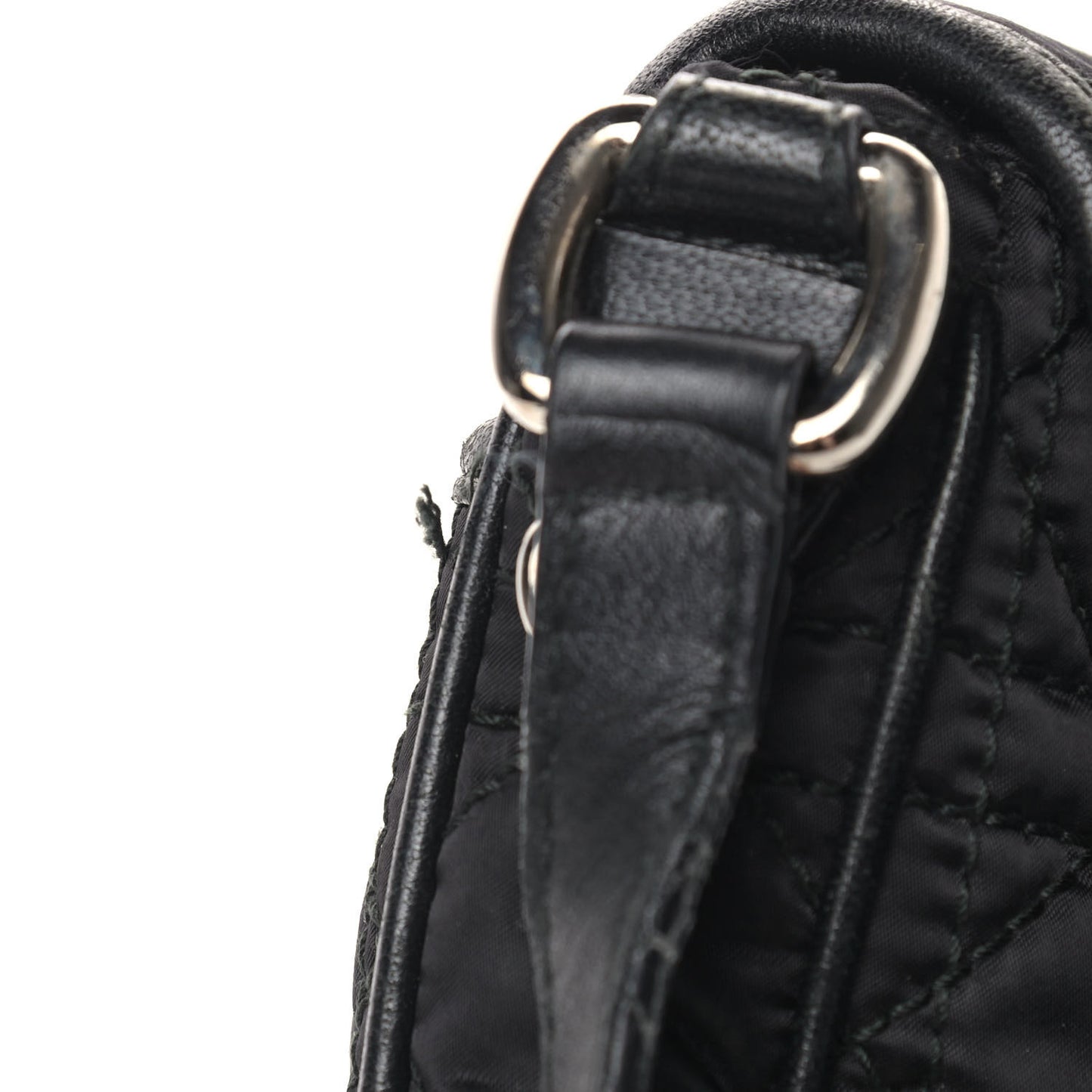 Nylon Cannage Charming Lock Bag Black