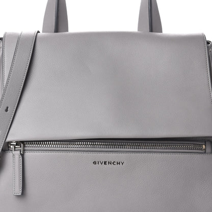 Givenchy Grained Calfskin Medium Pandora Pure Flap Bag Pearl Grey 10 of 10