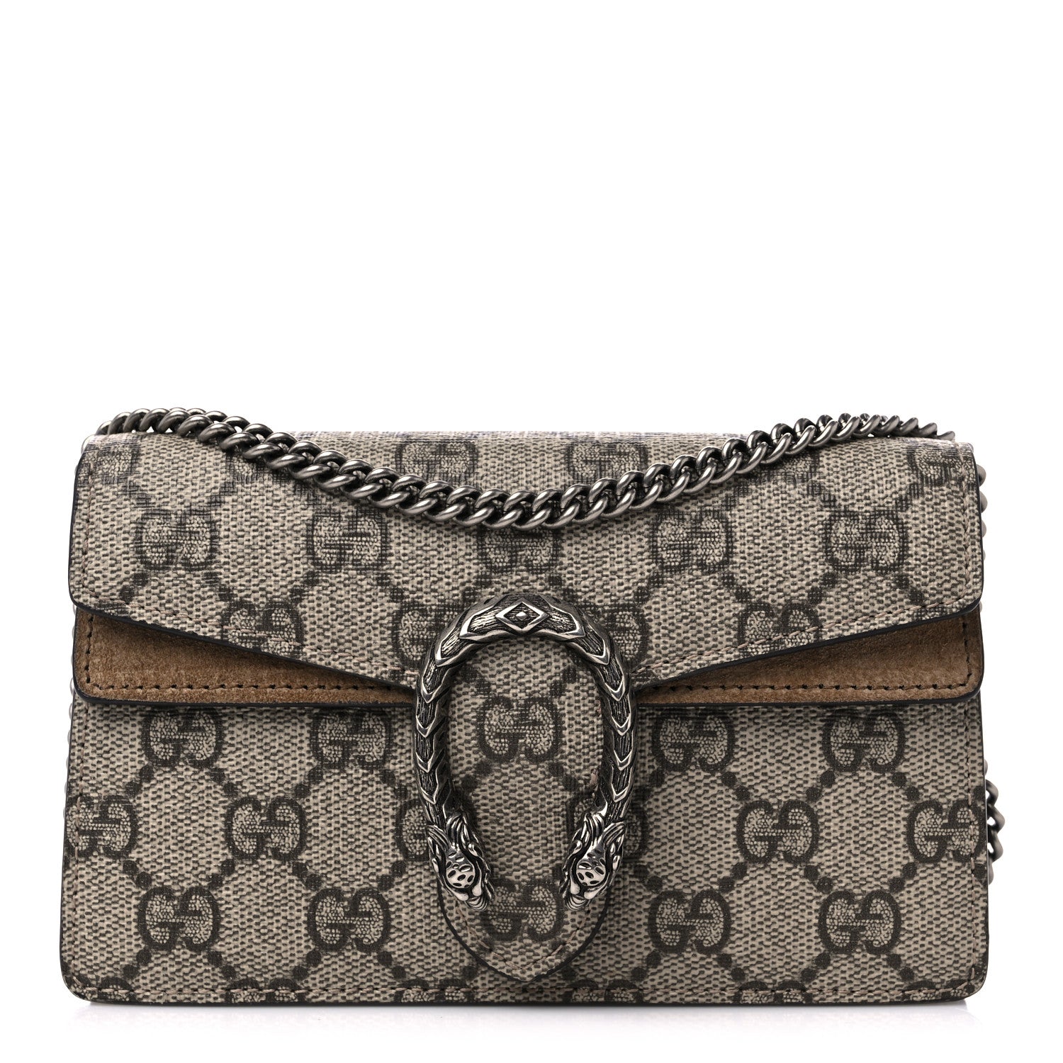 Gucci GG Supreme Monogram Super Mini Dionysus Shoulder Bag Taupe 1 of 11