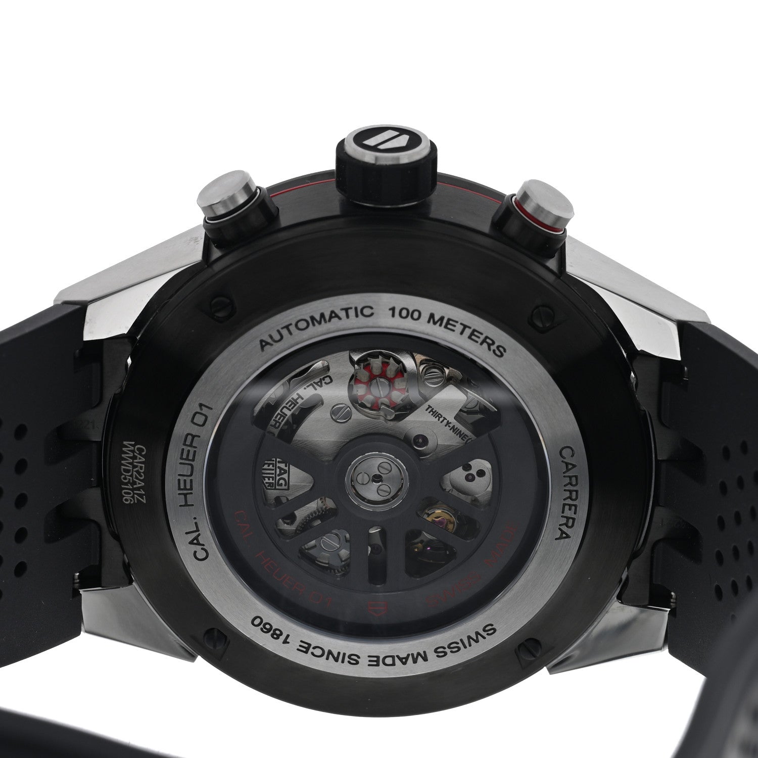 Tag Heuer Stainless Steel 45mm Carrera Chronograph Automatic Watch Black CAR2A1Z 4 of 5